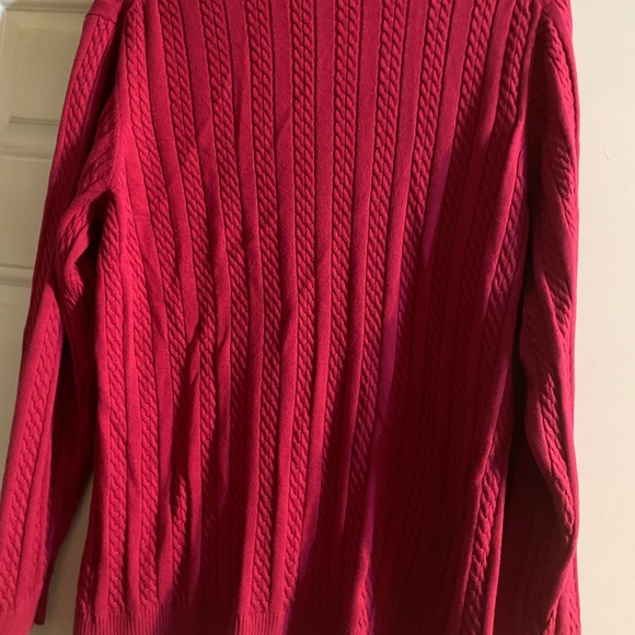 Super Soft 2X Tommy Hilfiger Red V-Neck Sweater Cable-Knit style Casual - Picture 5 of 9